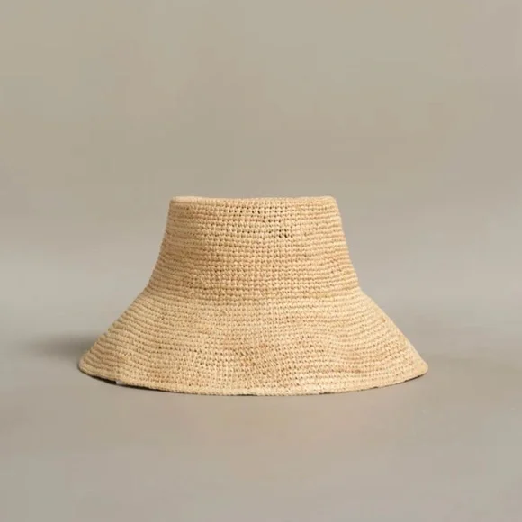 NEW Jenni Kayne $195 Woven Crochet Raffia Sun Hat Natural Size Small/ Medium - Picture 3 of 15